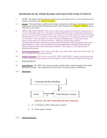 Specifications for the Attitude Dynamics and Control ... - Space.aau.dk