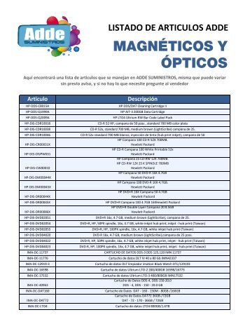 listado de articulos adde - Adde Suministros