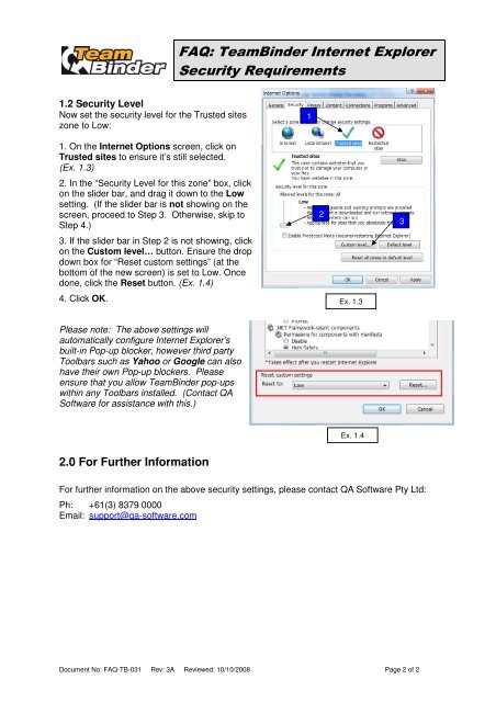 FAQ: TeamBinder Internet Explorer Security Requirements