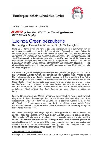 Lucinda Green bezauberte - Luhmühlen