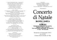 programma del concerto - L'Eco delle Valli