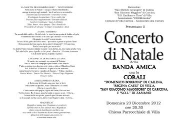 programma del concerto - L'Eco delle Valli