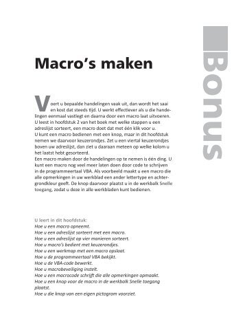 Macro's maken - Excel Tekst en Uitleg