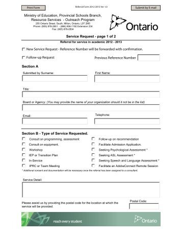 Central Referral Form