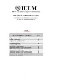 1 INTERPRETARIATO E COMUNICAZIONE (Classe L-12 ... - Iulm