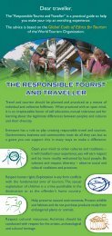 the responsible tourist and traveller - Ethics and Social Dimensions ...