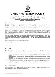 CHILD PROTECTION POLICY - St Dominics | Sixth Form College