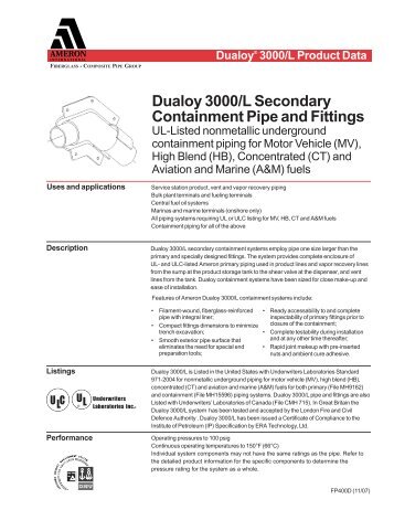 Dualoy 3000/L Secondary Containment Pipe and Fittings - Earthsafe ...