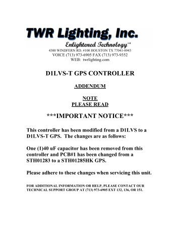 d-1lvs controller - TWR Lighting
