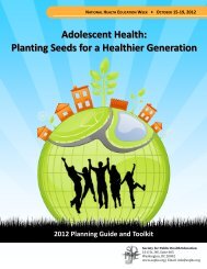 Adolescent Health: Planting Seeds for a - Society for Public Health ...