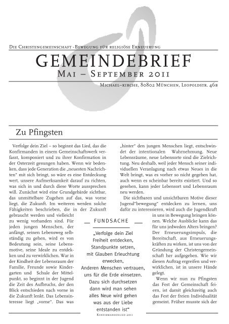 GEMEINDEBRIEF - Die Christengemeinschaft