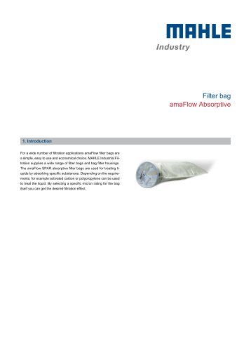 Filter bag amaFlow Absorptive - MAHLE Industry - Filtration
