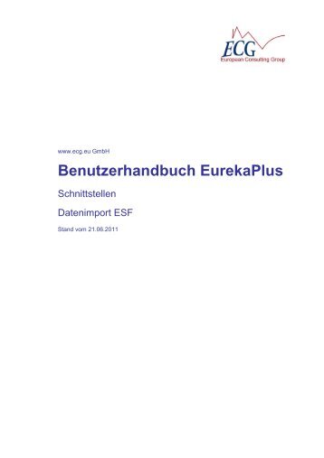 Benutzerhandbuch EurekaPlus - ECG GmbH Berlin