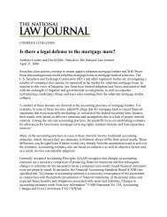 Is there a legal defense to the mortgage mess? - BDO Consulting