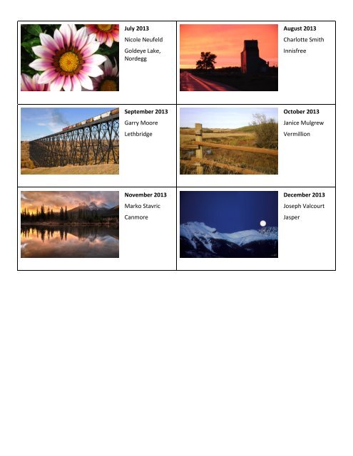 2013 Credit Union Calendar â Photo Contest Winners ...