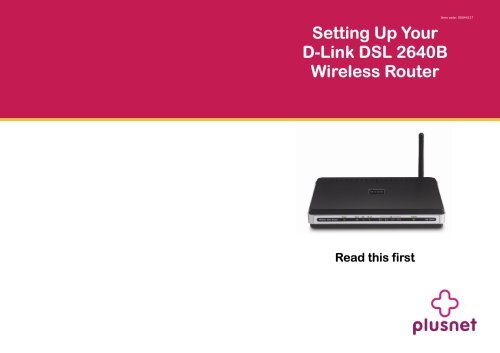 Setting Up Your D-Link DSL 2640B Wireless Router - Plusnet