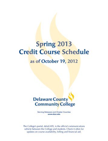 Spring 2013 Credit Course Schedule - Delaware County Community ...