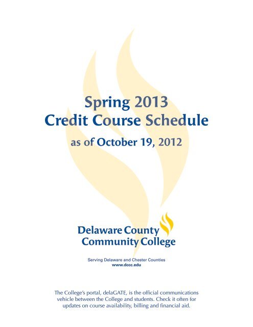 Spring 2013 Credit Course Schedule - Delaware County Community ...