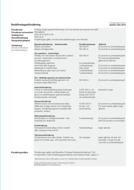 SEF SmÃ¥fÃ¶retagarfÃ¶rsÃ¤kring - Folksam