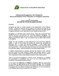 Addressing Smuggling in the Philippines - Federation of Philippine ...