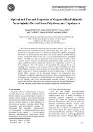 Optical and Thermal Properties of Organo-silica/Polyimide Nano ...