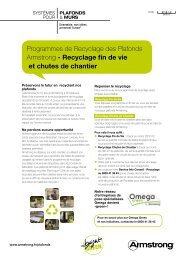 Programmes de Recyclage des Plafonds Armstrong - Recyclage fin ...