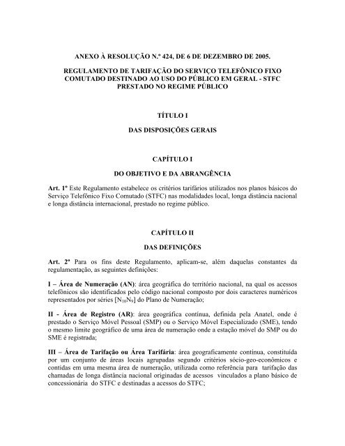 anexo Ã  resoluÃ§Ã£o n.Âº 424, de 6 de dezembro de 2005. - Wiki