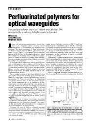 Perfluorinated polymers for optical waveguides