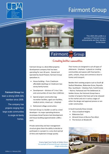 Fairmont Group - UDIASA - Urban Development Institute of SA