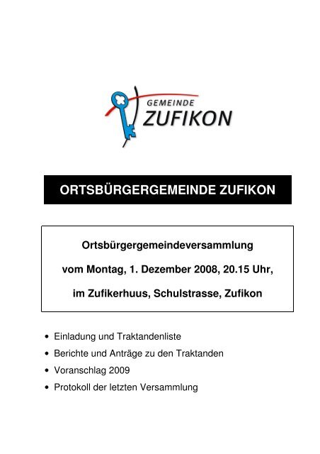 ORTSBÃRGERGEMEINDE ZUFIKON