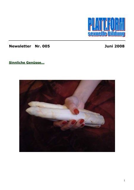 Newsletter Juni 2008 - Plattform sexuelle Bildung