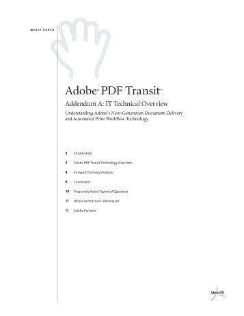 Adobe® PDF Transit™ Addendum A: IT Technical Overview