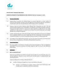 RELATED PARTY TRANSACTIONS POLICY EMIRATES . - Du