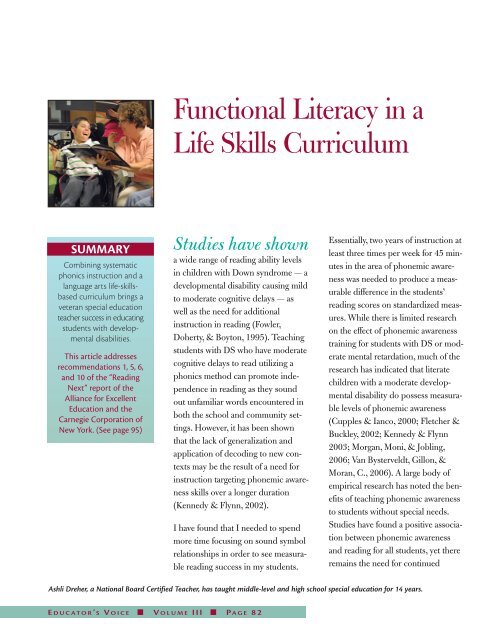 Functional Literacy in a Life Skills Curriculum - NYSUT