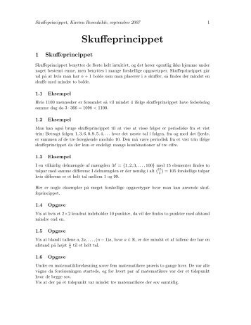 Skuffeprincippet - Georg Mohr-Konkurrencen