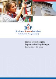 Bachelorstudiengang Angewandte Psychologie - BSP Business ...