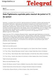 Gala Fightmania cuprinde patru meciuri de juniori si 13 de ... - Telegraf