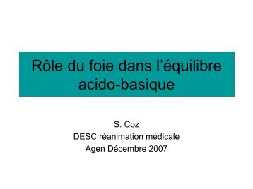 Rôle du foie dans l'équilibre acido-basique