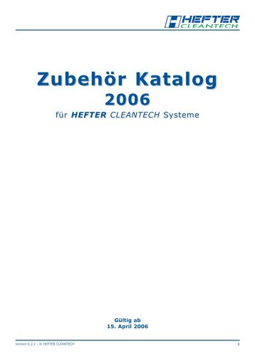 ZubehÃ¶r Katalog 2006 - Hefter Cleantech