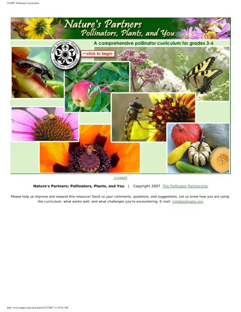 NAPPC Pollinator Curriculum - Pollinator Partnership