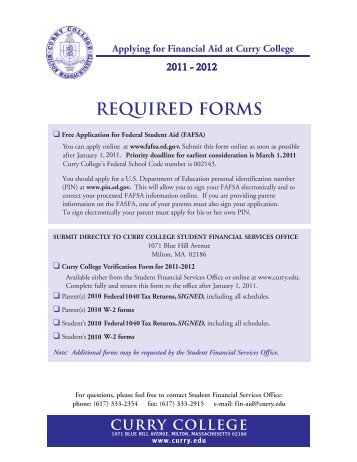 Required forms - Curry College