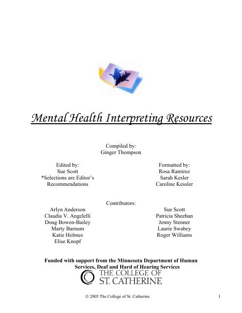 Mental Health Interpreting Resources - St. Catherine University