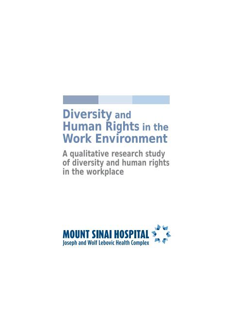 Diversity and Human Rights in the Work Environment - Mount Sinai ...