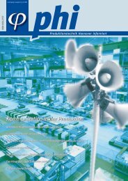 phi Ausgabe 3/2005 - Produktionstechnik Hannover informiert