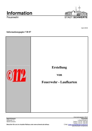 Feuerwehr-Laufkarten müssen durch den ... - Feuerwehr Schwerte