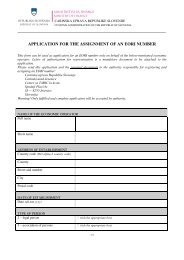 APPLICATION FOR THE ASSIGNMENT OF AN EORI NUMBER