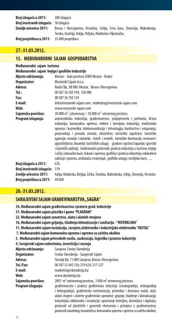 Kalendar sajmova u BiH 2010. - privredna komora brčko distrikta