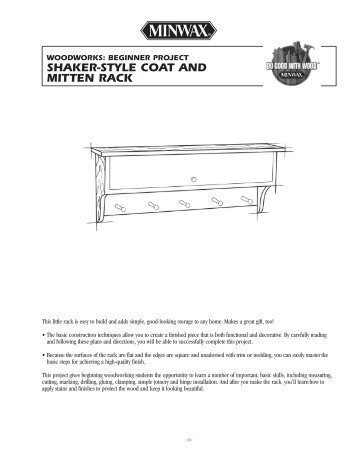 Shaker-Style Coat & Mitten Rack - Minwax