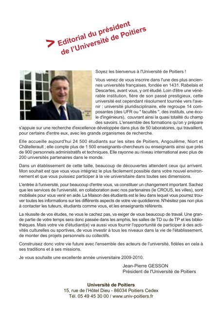 Editorial du prÃ©sident de l'UniversitÃ© de Poitiers - Ecole Doctorale ...