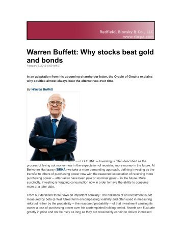 Warren Buffett: Why stocks beat gold and bonds